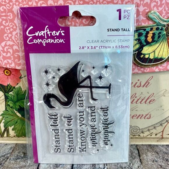 Crafter's Companion Clear Acrylic Stamp NWT Stand Tall 1 Piece Handmade Projects - Picture 1 of 4